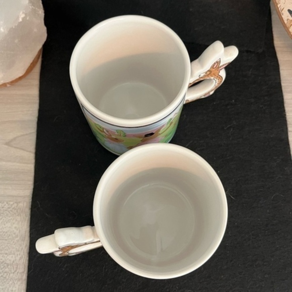 Vintage 1994 PETER RABBIT Shaped 3D Handle Easter Bunny Coffee Mug Set of 2 - Picture 9 of 14